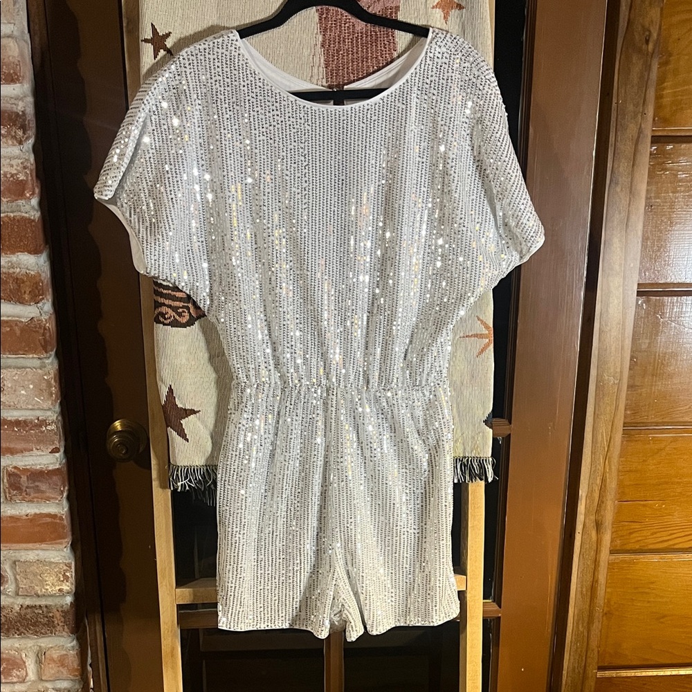 Silver Sequin Romper